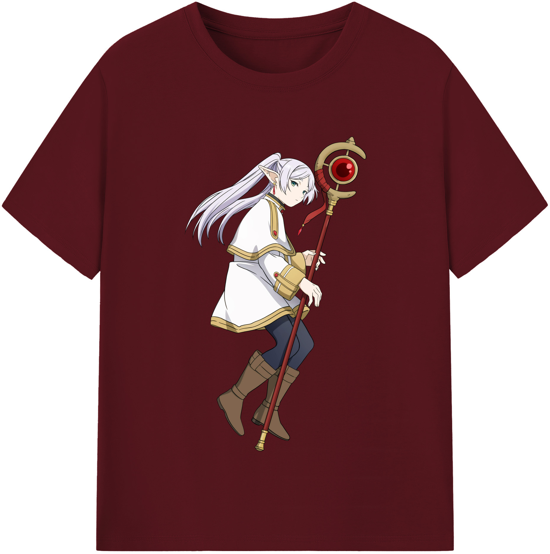 （画像用） 葬送のフリーレン Frieren 綿100％半袖Tシャツ（フロントプリント）